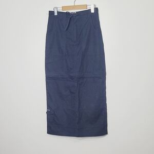 Vintage Navy Cotton Blend Long & Short Y2K Skater Lightweight Zipper Size 7